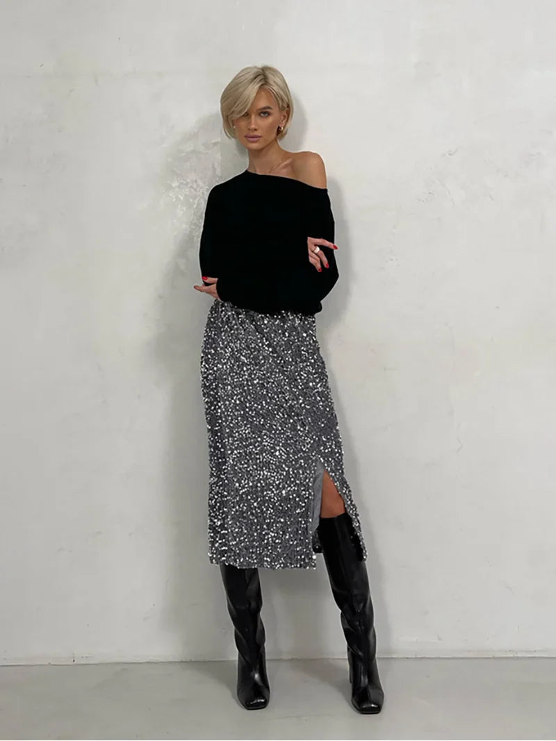 Clara Rok | Moderne trendy midi-rok voor vrouwen met split