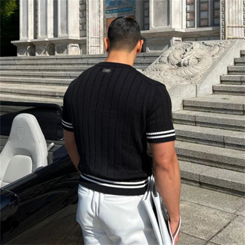 Scalini Merino T-shirt | Italiaans dun gebreid t-shirt voor heren