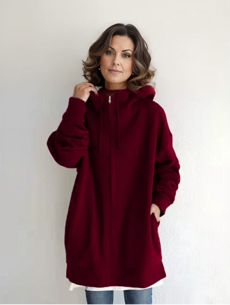 Chloe Hoodie | Comfortabel lang vest met capuchon voor vrouwen