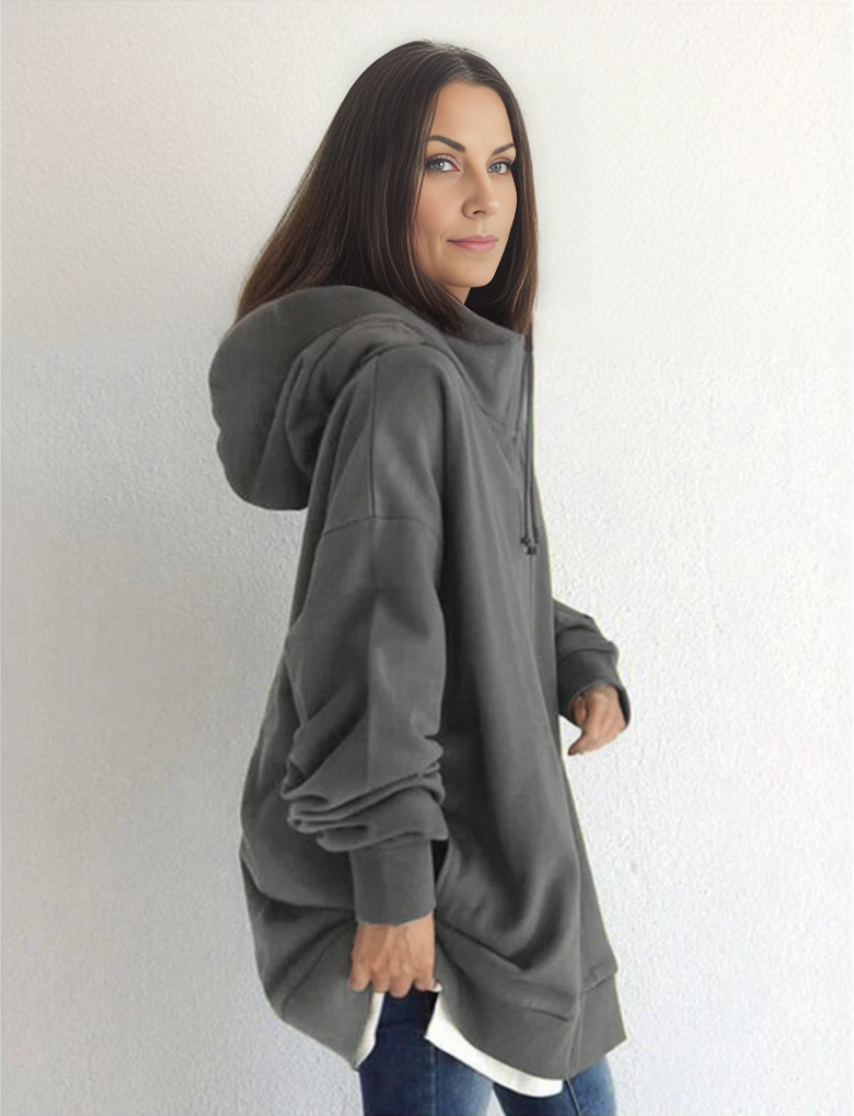 Chloe Hoodie | Comfortabel lang vest met capuchon voor vrouwen