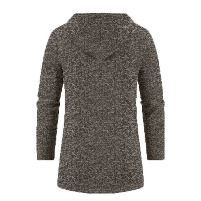 Gents Knitted Cardigan | Casual lang vest met capuchon voor heren met rits