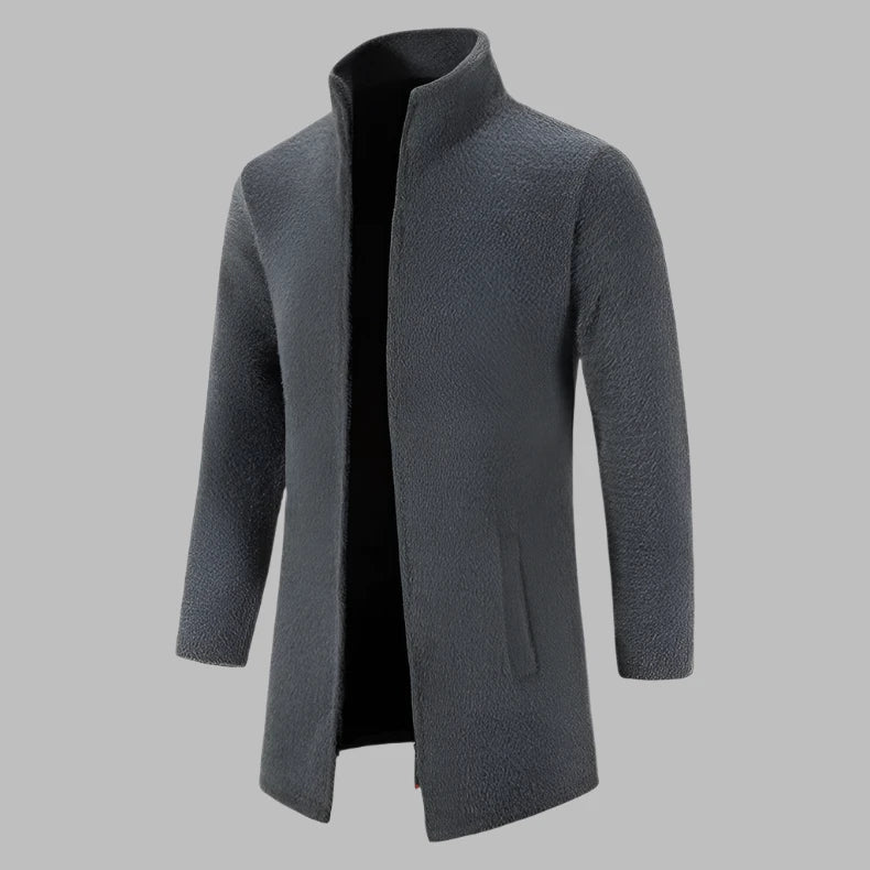 David Fleece Trui | Comfortabele Lange Fleece Trui met Rits voor Heren