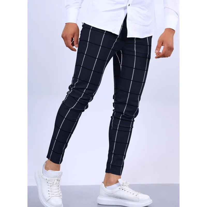 Gents Plaid Chino | Stijlvolle trendy stretch slim-fit heren broeken