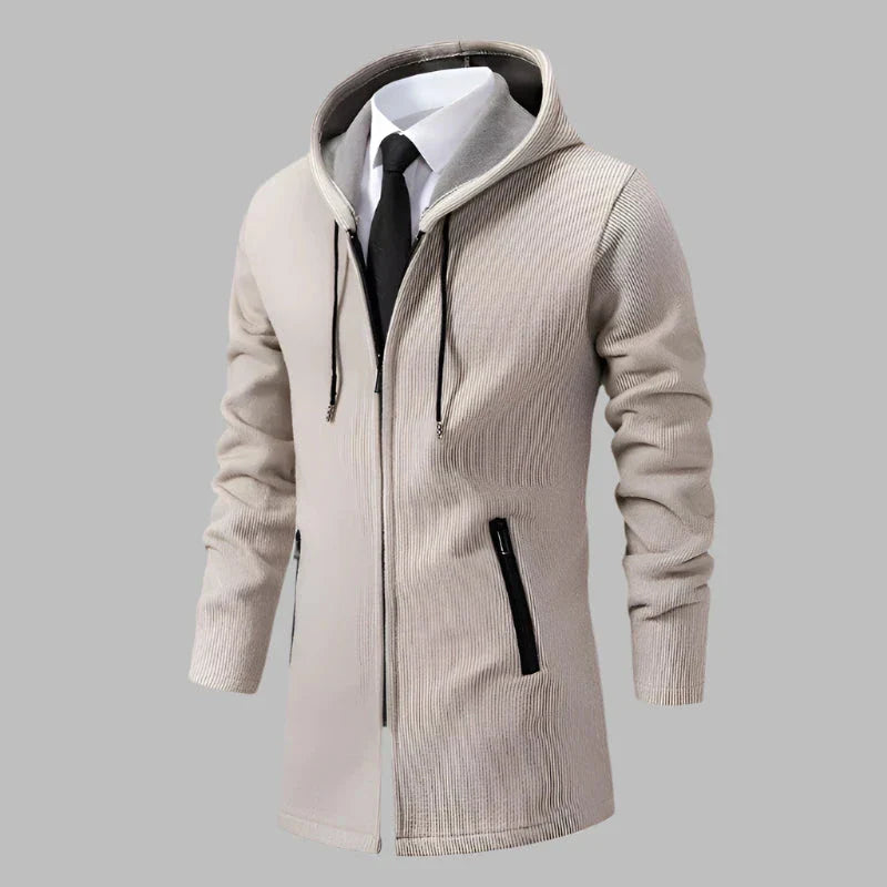 Vince Longline Hoodie Vest | Lange Stoere Heren Hoodie met Rits