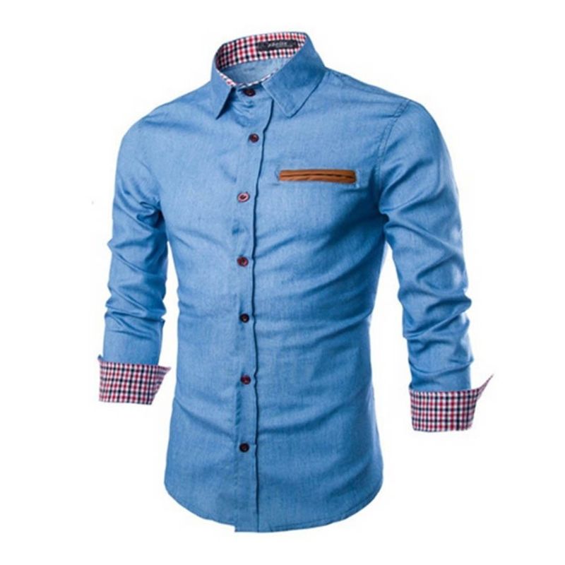 Gino Denim Shirt | Casual denim-look heren overhemd