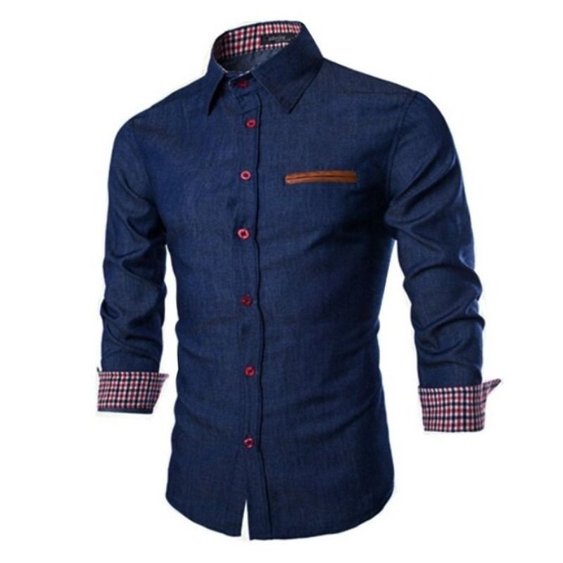 Gino Denim Shirt | Casual denim-look heren overhemd