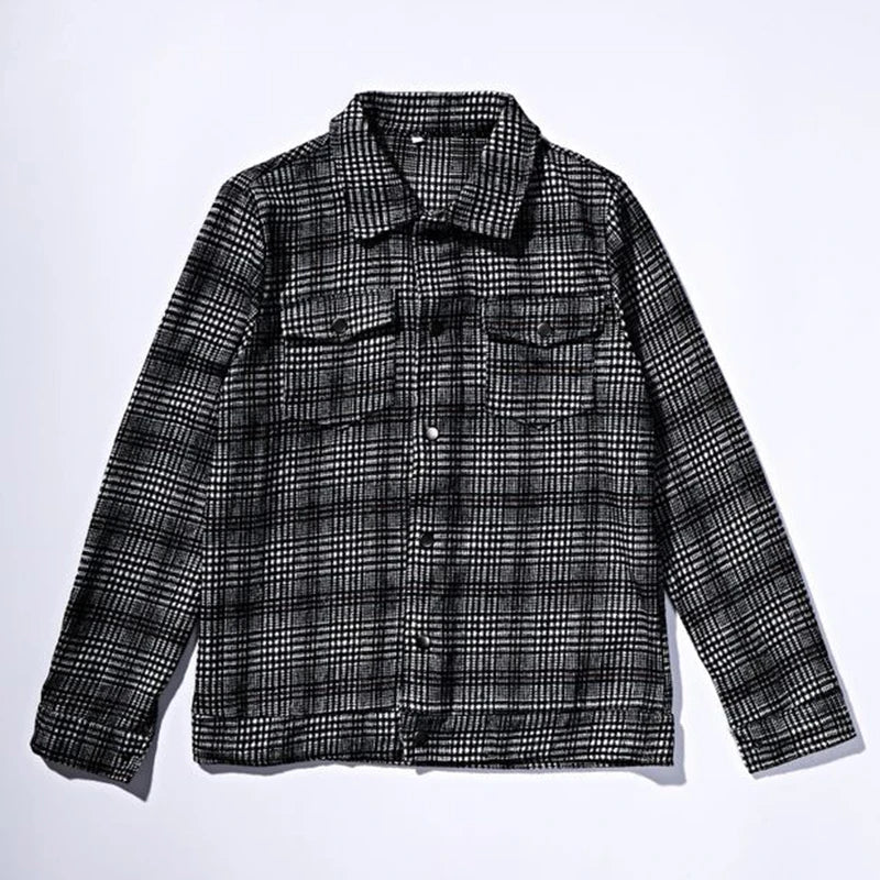 Ganti Plaid Jacket | Stijlvolle heren jas met gevouwen kraag