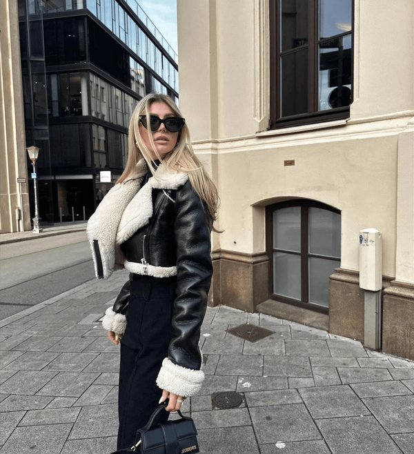 Claudia leren jack | stijlvolle look voor de koude dagen met faux bont
