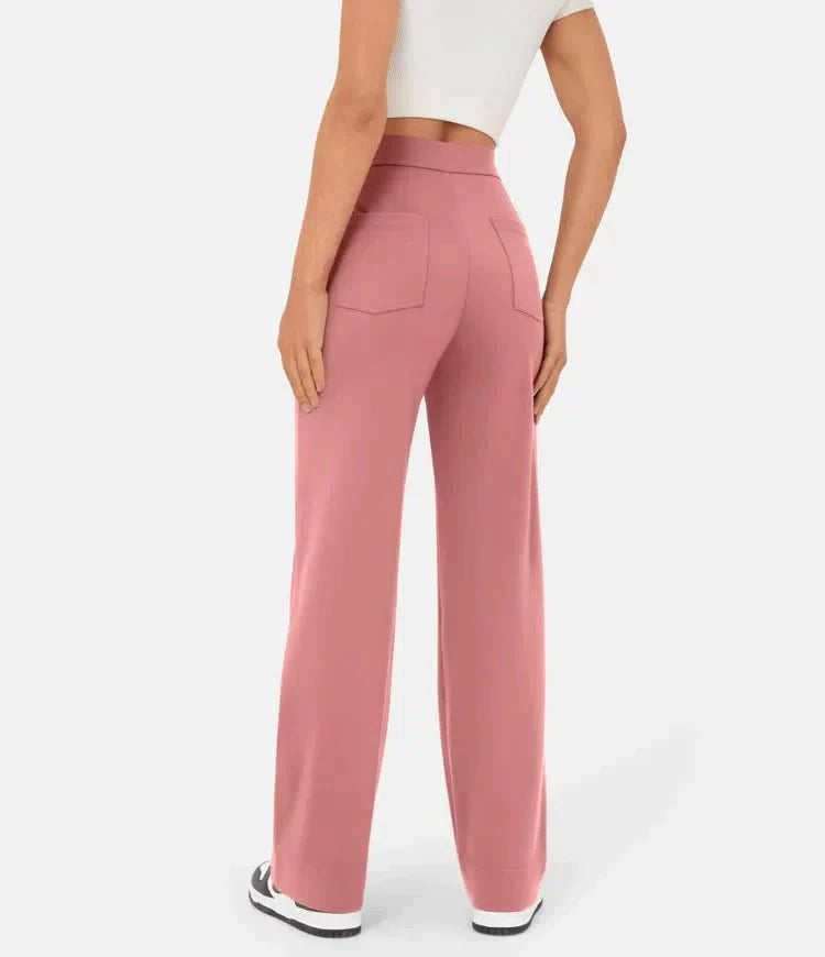 Naomi High Waist Pants | Trendy hoge taille broek met knopen en rechte pijpen voor dames