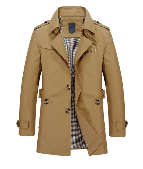 Sterling Trenchcoat Parka | Stijlvolle Lange Nette Winterjas Heren met Fleece Voering