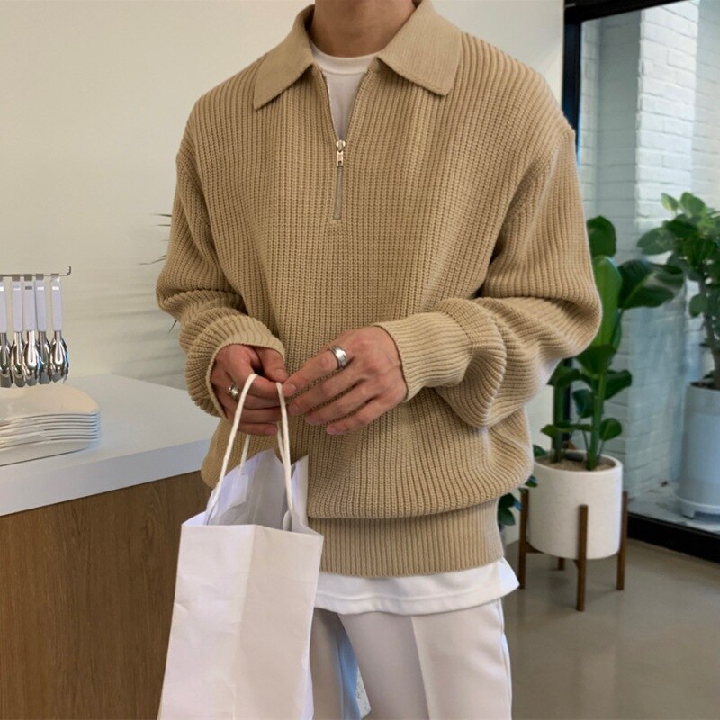 Ganti Sweater | Luxe Premium heren Polo met V-hals en rits