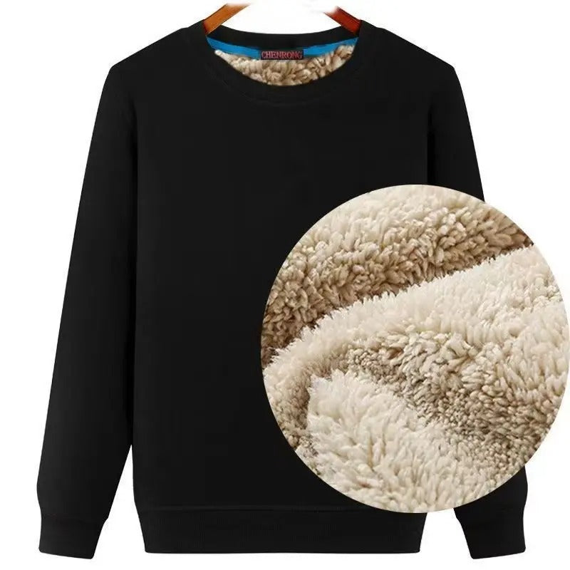 Tommy Fleece Sweater | Super warme lichte thermische heren trui met ronde hals en fleece voering voor mannen