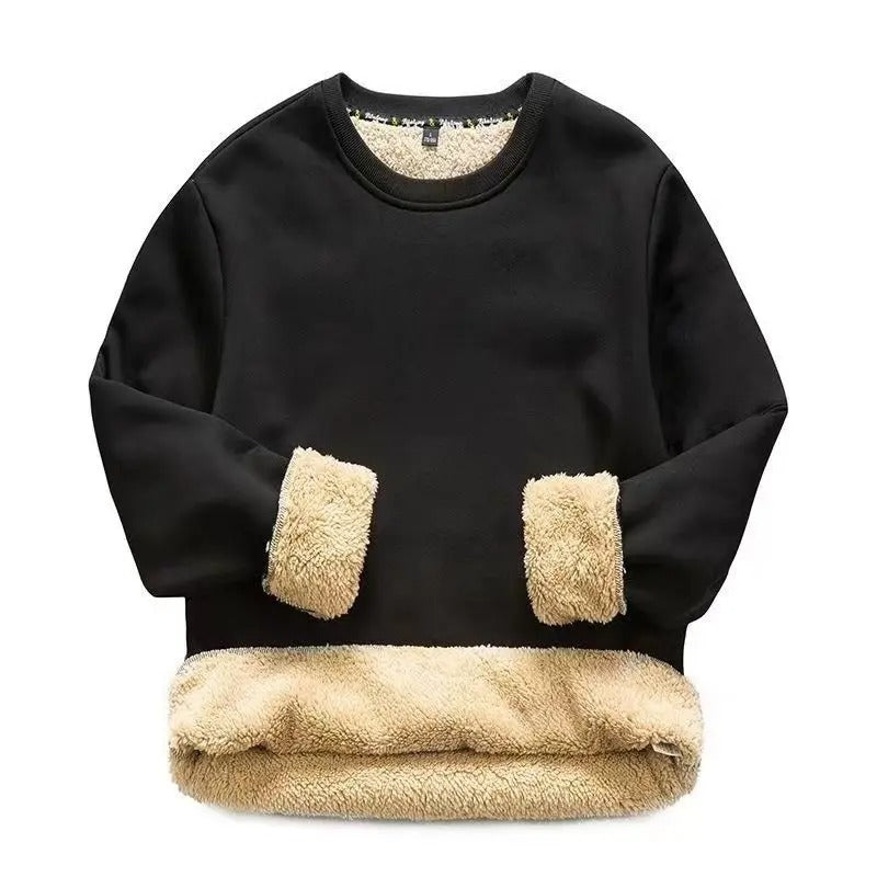 Tommy Fleece Sweater | Super warme lichte thermische heren trui met ronde hals en fleece voering voor mannen