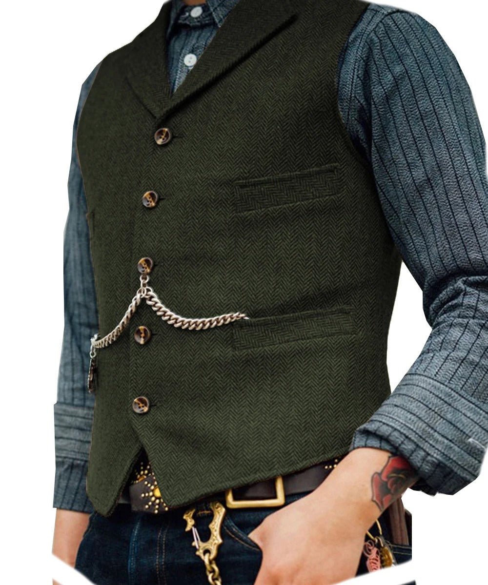 Oxford Gilet | Western stijlvol mouwloos Tweed vest voor mannen