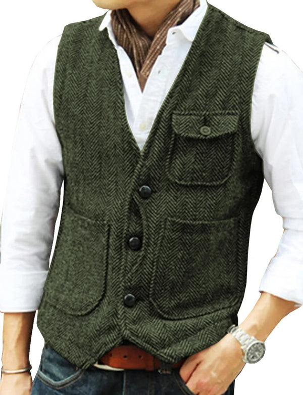 Werner Gilet | Stijlvol Vintage Mouwloos Tweed Vest voor Heren