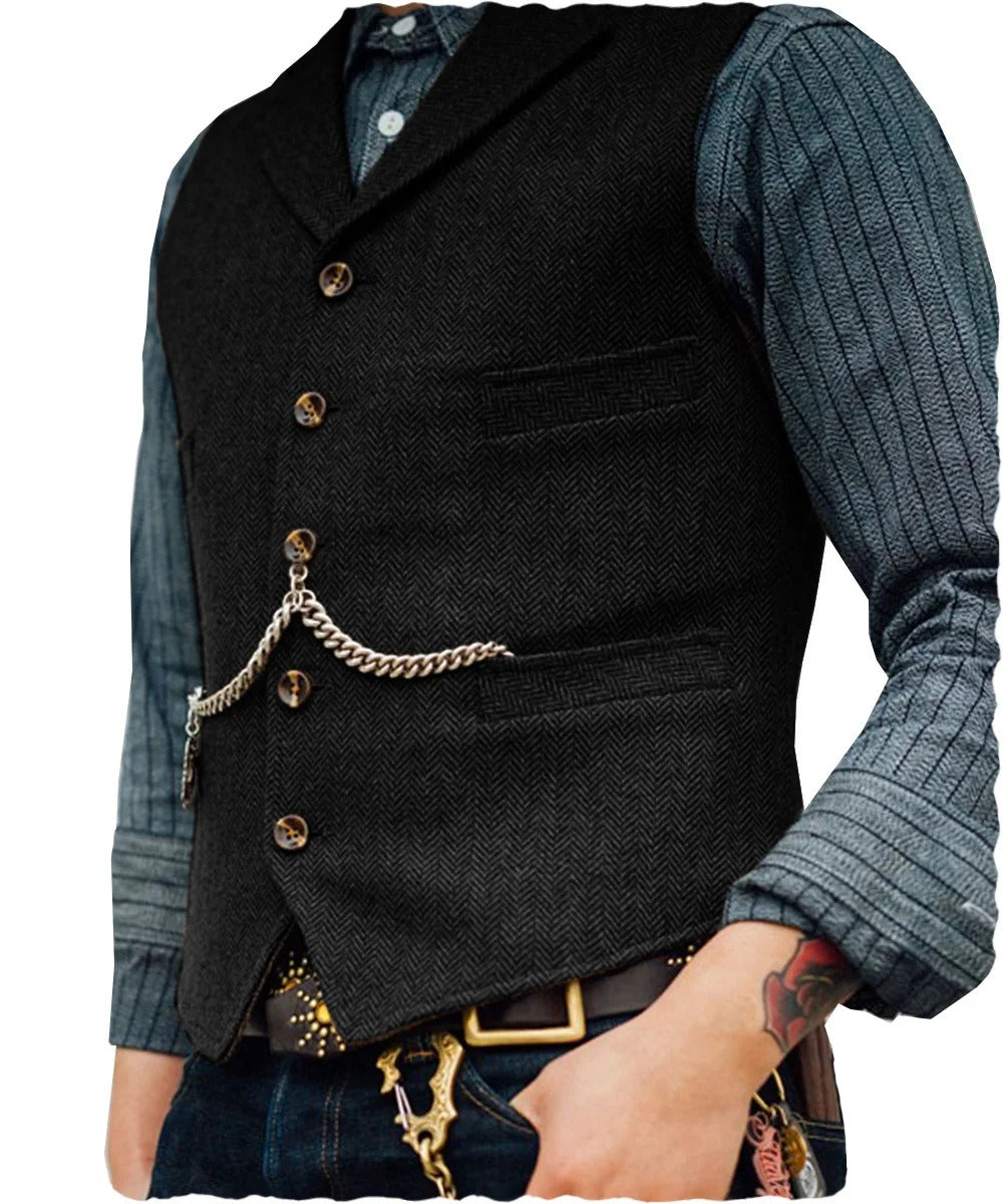 Oxford Gilet | Western stijlvol mouwloos Tweed vest voor mannen