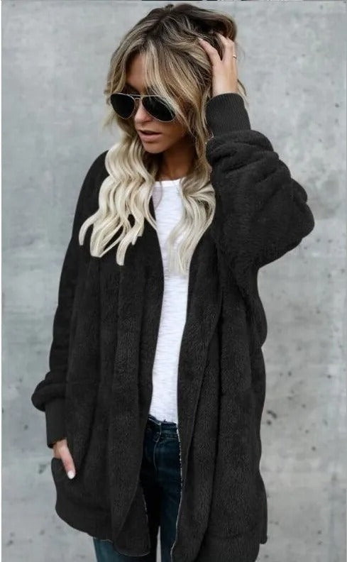Berska Fleece-Cardigan | Superzachte casual fleece vest met capuchon voor dames
