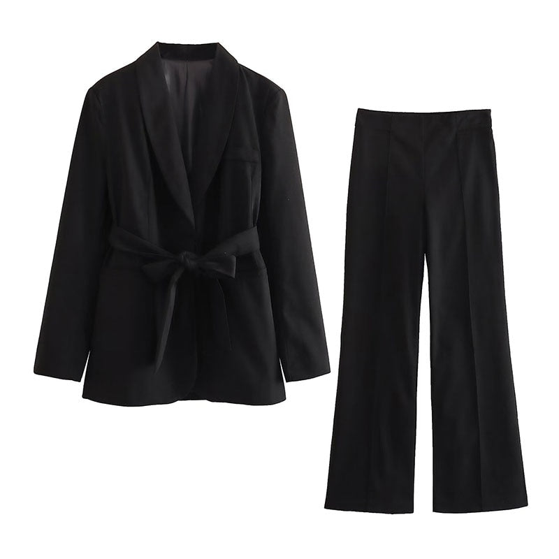 Zaria 2-delige damespak | Elegante blazer met riem en bijpassende pantalon