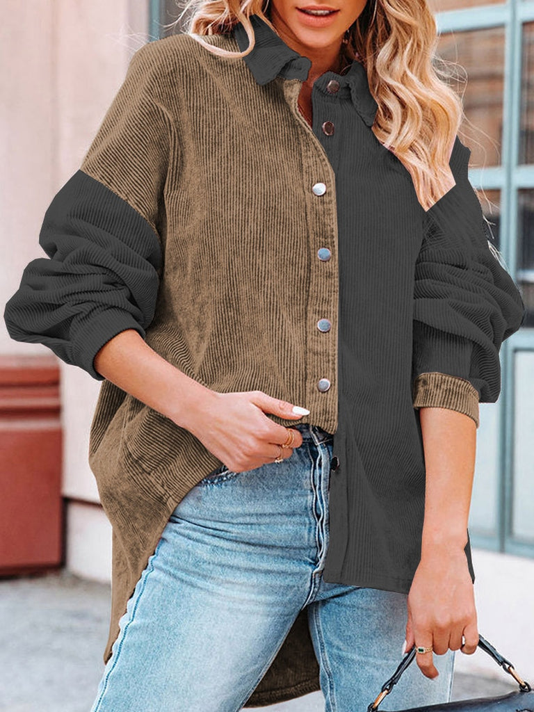 Corduroy Blouse | Modern geribd damesjack voor het najaar