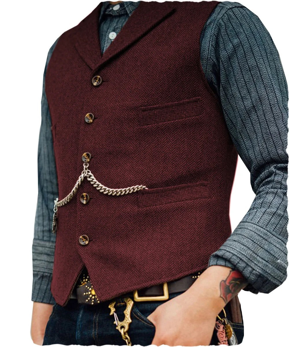 Oxford Gilet | Western stijlvol mouwloos Tweed vest voor mannen