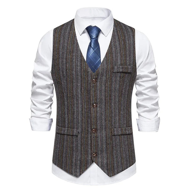 HUGO Gilet | Klassiek stijlvol vintage Plaid mouwloos Tweed vest voor mannen