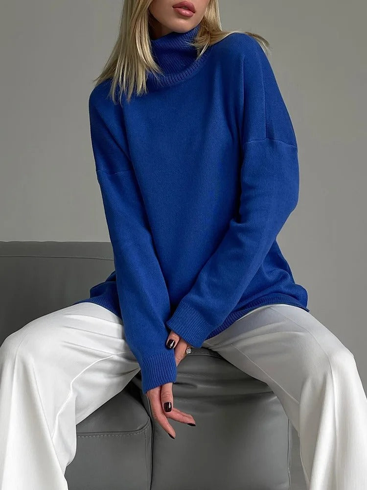 Claira Coltrui | Elegante oversized sweater voor vrouwen met hoge kraag