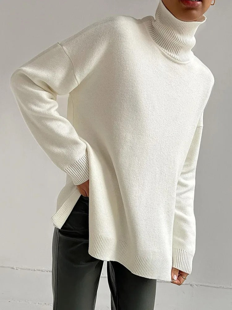 Claira Coltrui | Elegante oversized sweater voor vrouwen met hoge kraag