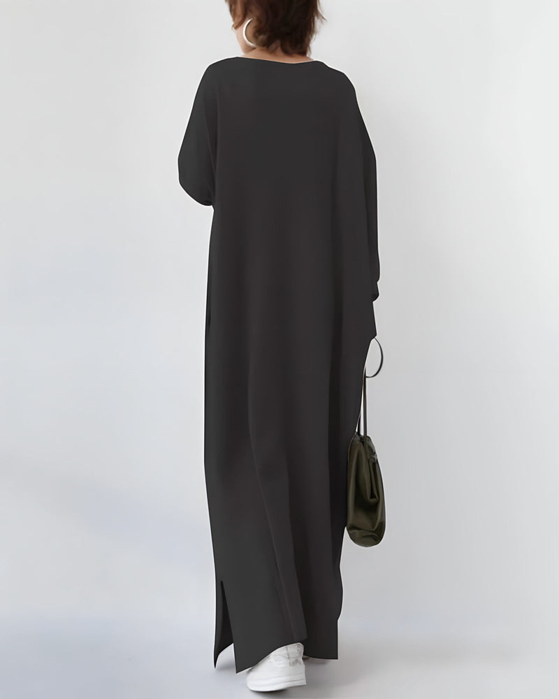 Andrea Sweater-Jurk | Comfortabele lange trui met V-hals
