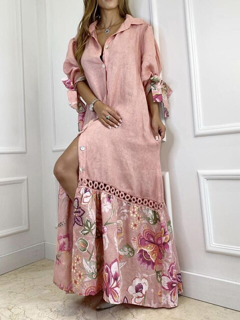 MaxMila jurk | Elegante bloemenprint maxi jurk voor vrouwen