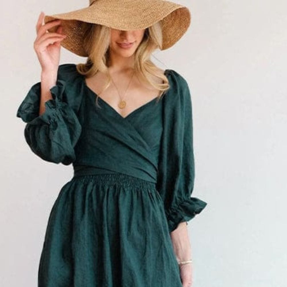 Claudia Dress | Elegante off-shoulder jurk met plofmouwen