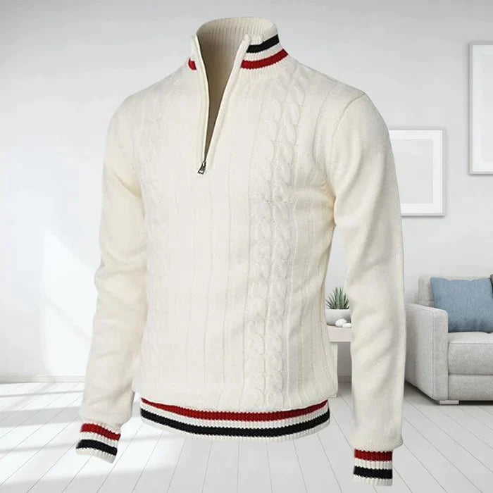 Luca Belloni Trui | Premium heren sweater met V-hals en rits
