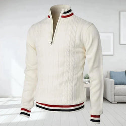 Luca Belloni Trui | Premium heren sweater met V-hals en rits