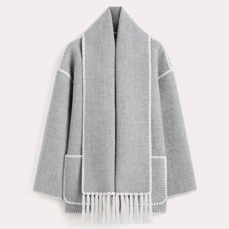 Luna Scarf Coat | De trendy wollen damesjas met sjaal