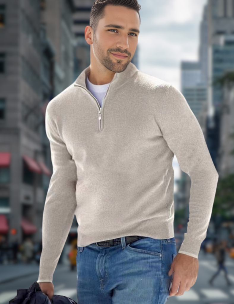 Ganti Sweater | Premium V-hals Trui met rits voor mannen