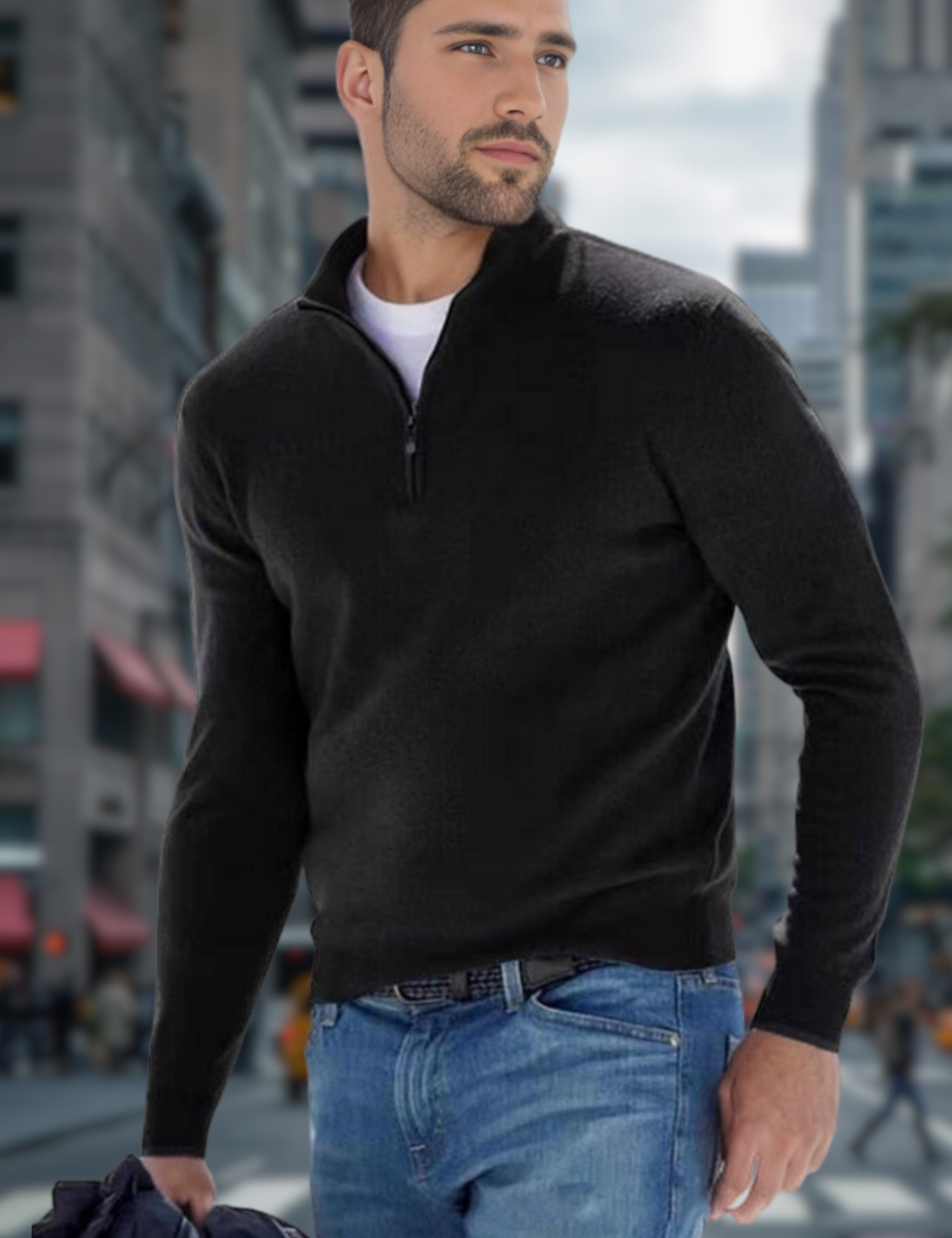 Ganti Sweater | Premium V-hals Trui met rits voor mannen