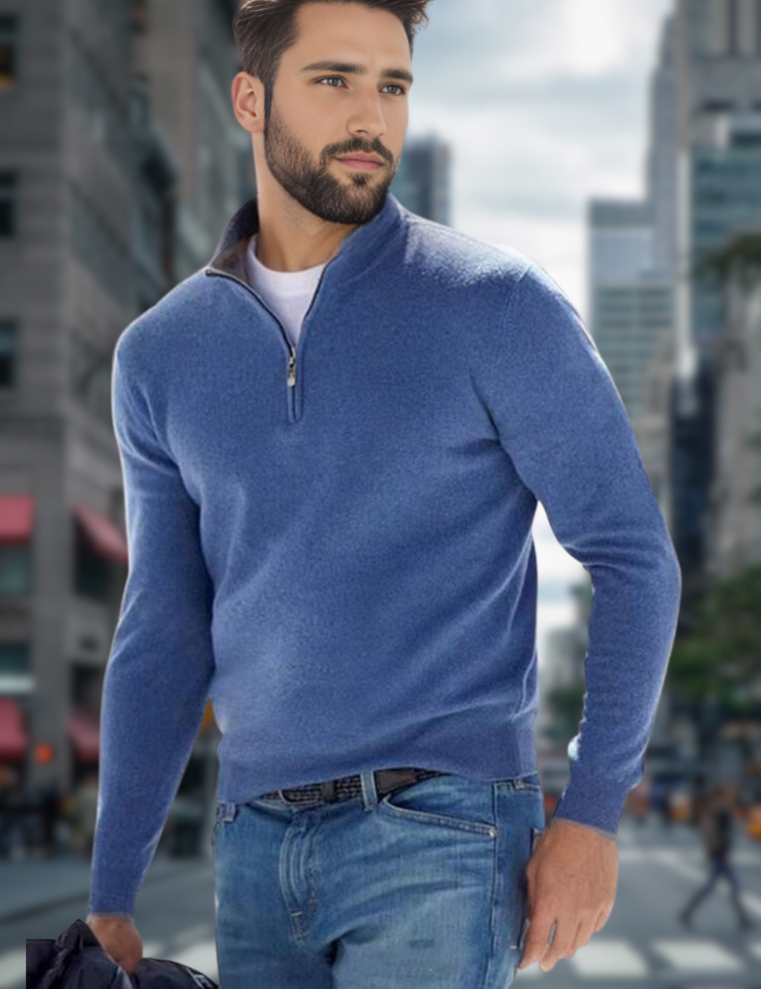 Ganti Sweater | Premium V-hals Trui met rits voor mannen