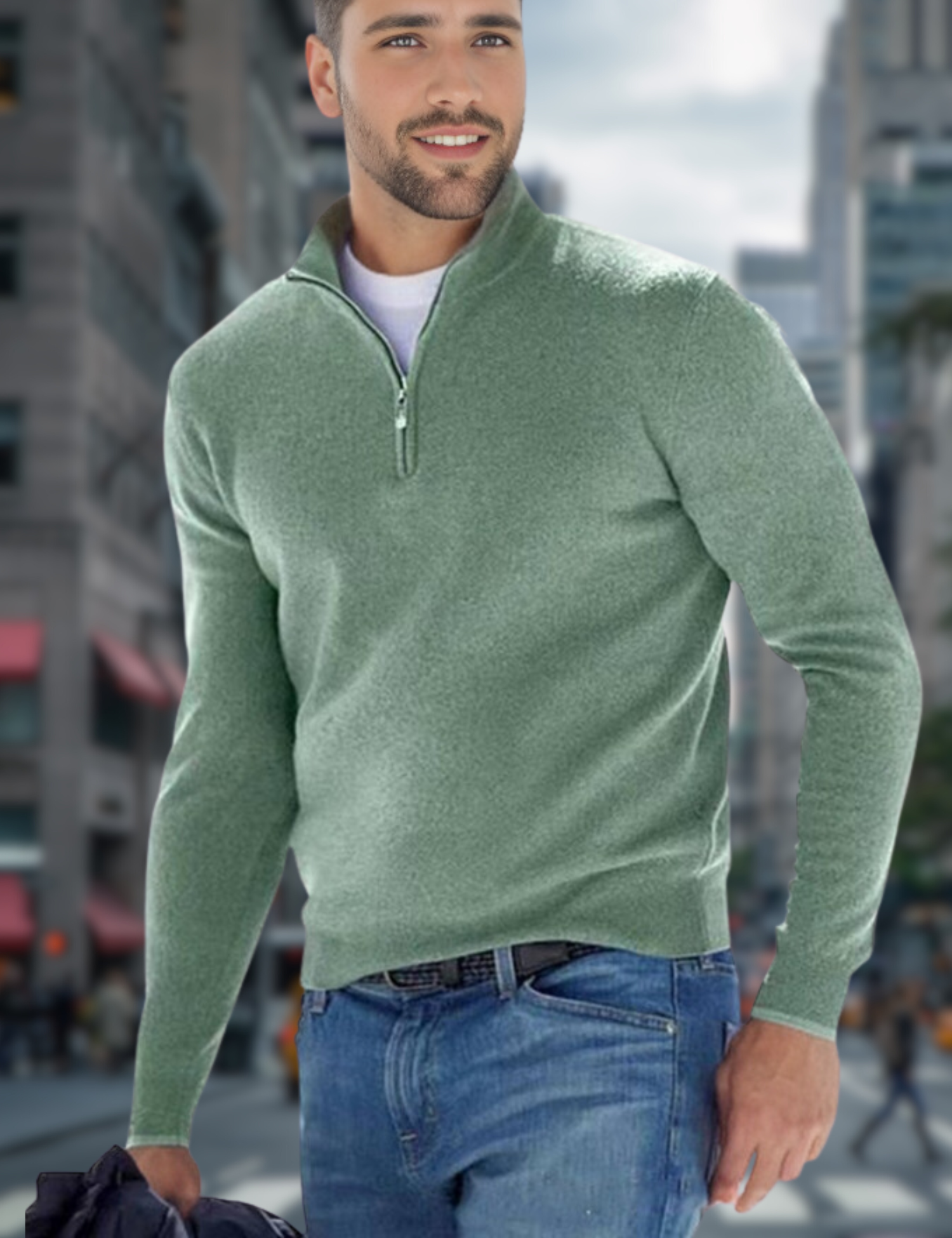 Ganti Sweater | Premium V-hals Trui met rits voor mannen