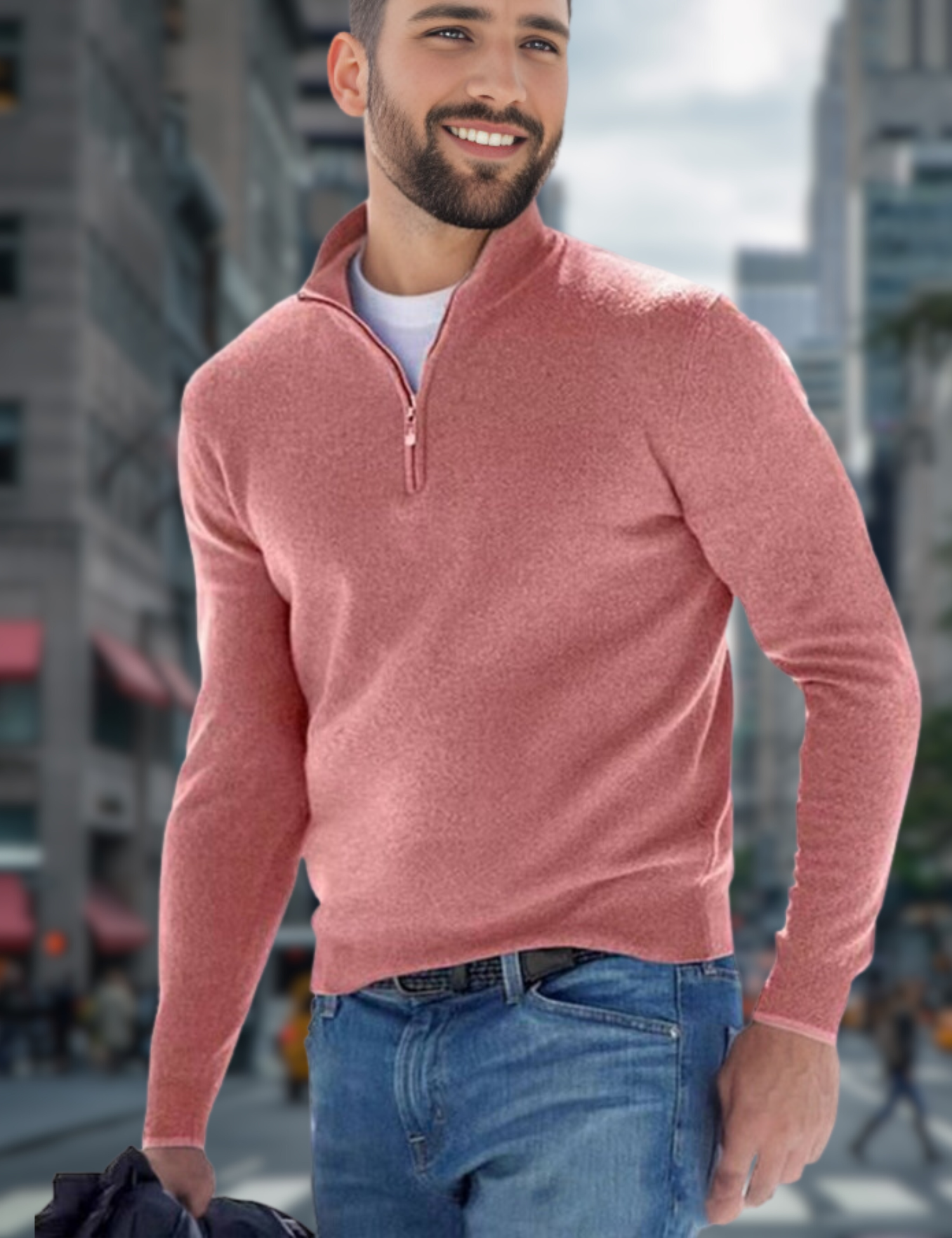 Ganti Sweater | Premium V-hals Trui met rits voor mannen