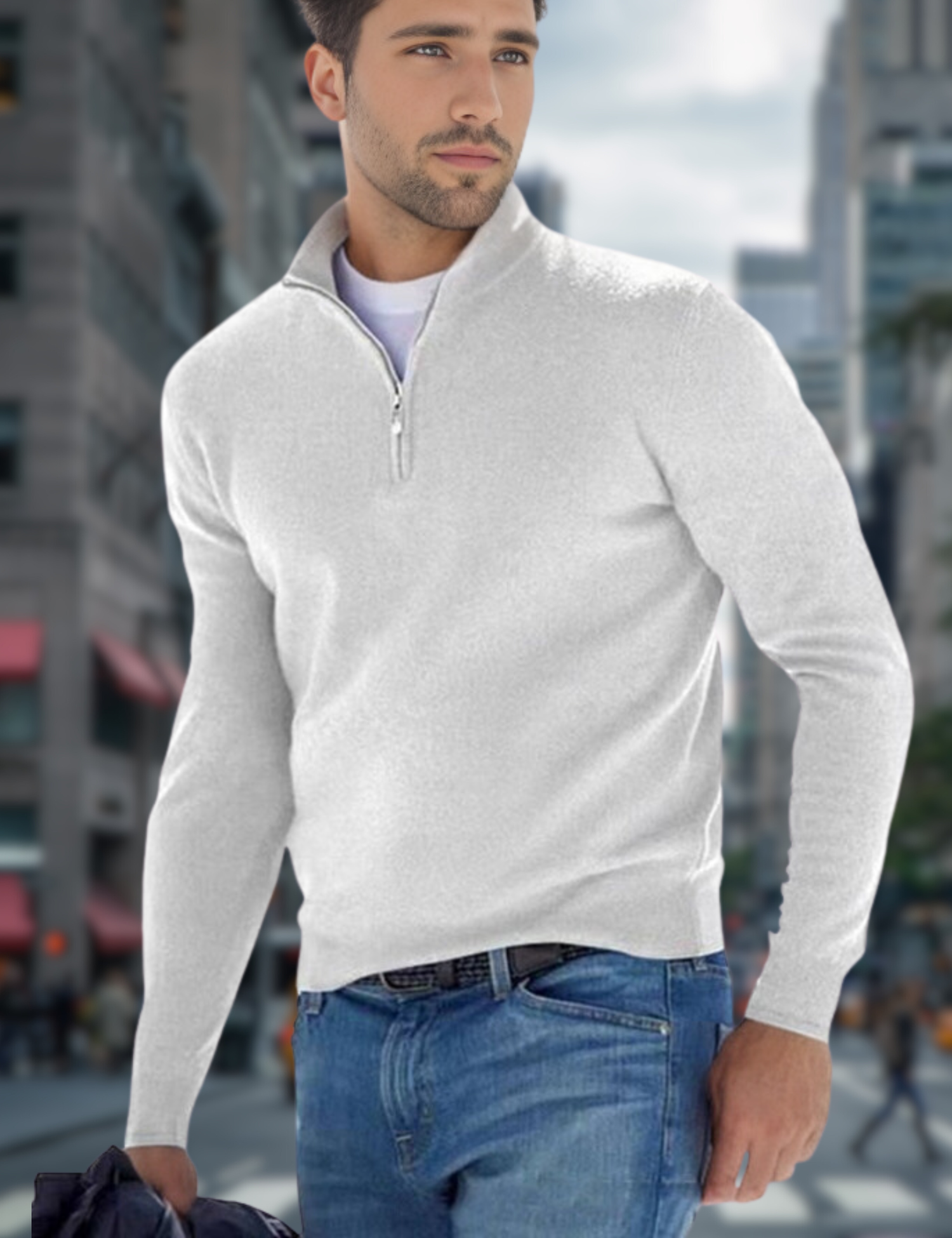 Ganti Sweater | Premium V-hals Trui met rits voor mannen