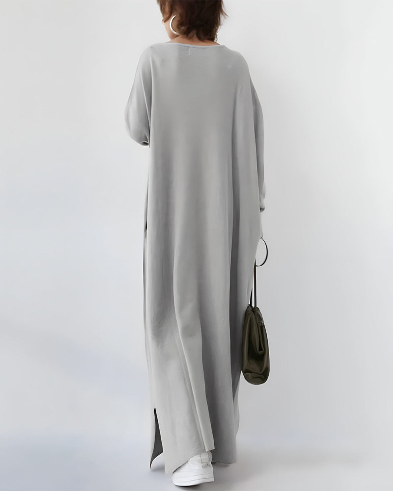 Andrea Sweater-Jurk | Comfortabele lange trui met V-hals