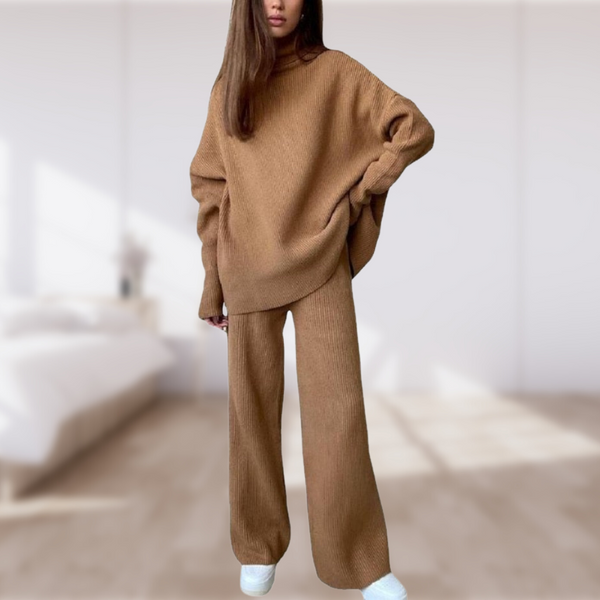 Berka Knitted Trainingspak | Comfy trui en joggingbroek met wijde pijp