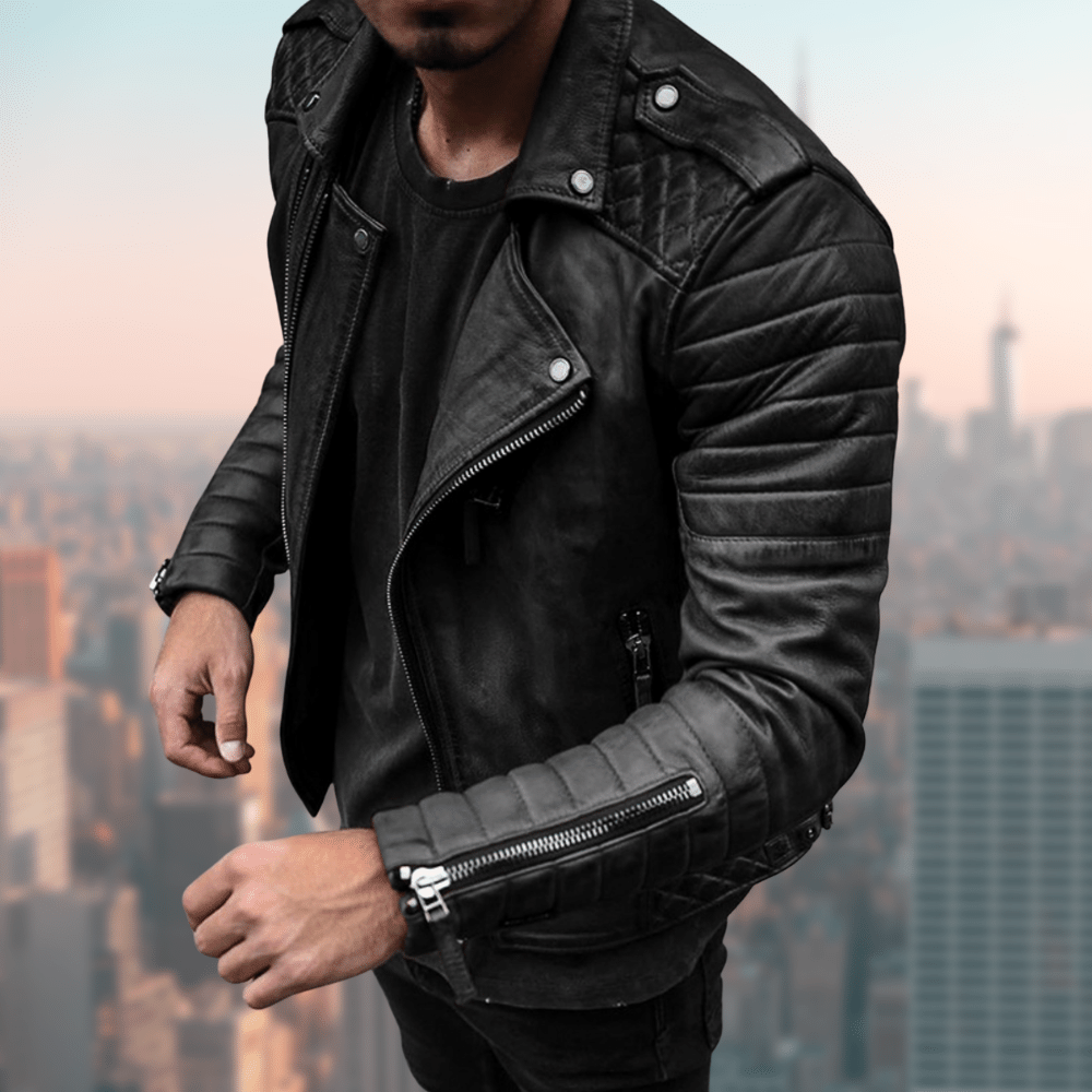 Landen Jas | Trendy biker jas met zakken en ritsen