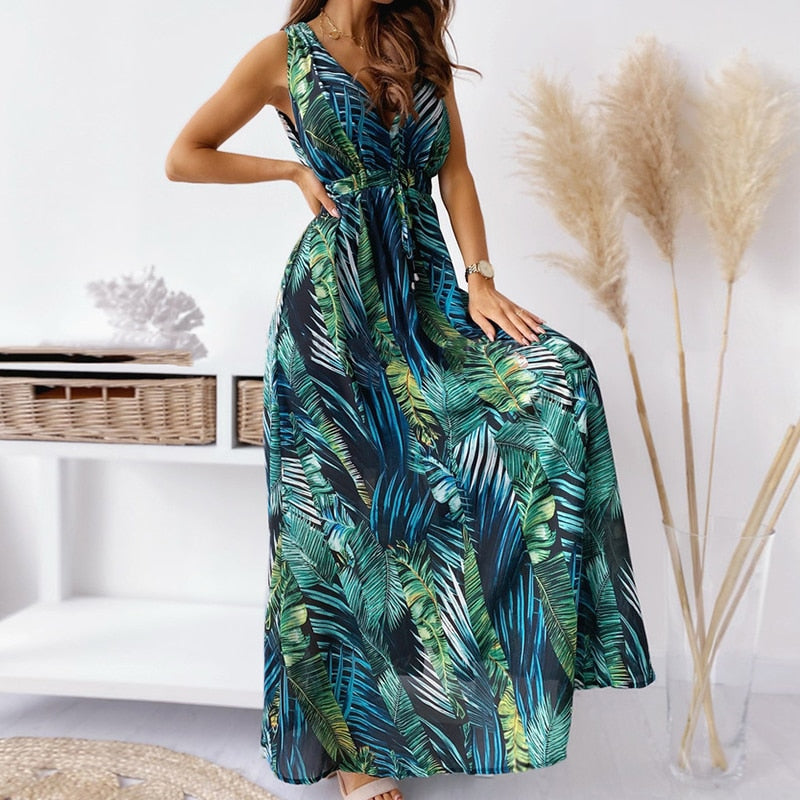 Gabriella Maxi-Zomerjurk | Stijlvol luchtige leuke jurken voor de zomer met open rug