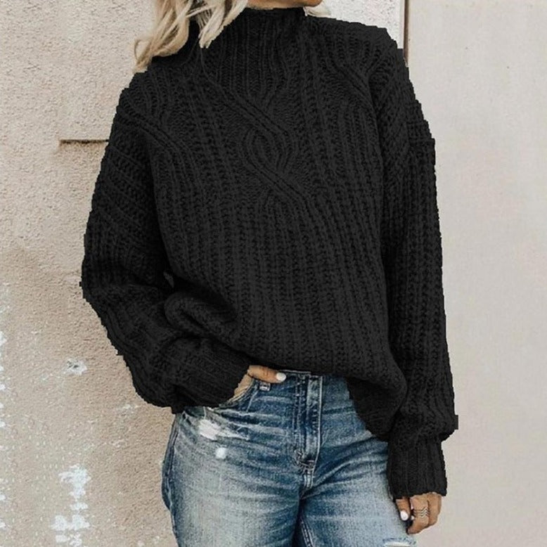 Jacque Sweater | Comfortabele kabetrui met rolkraag