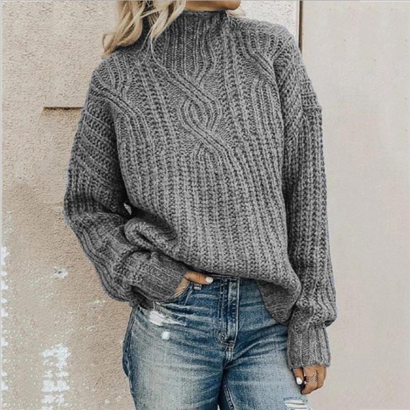 Jacque Sweater | Comfortabele kabetrui met rolkraag