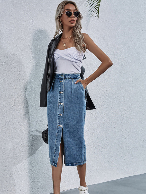 Sandros Denim Rok | Elegante lange jeans-look rok voor dames
