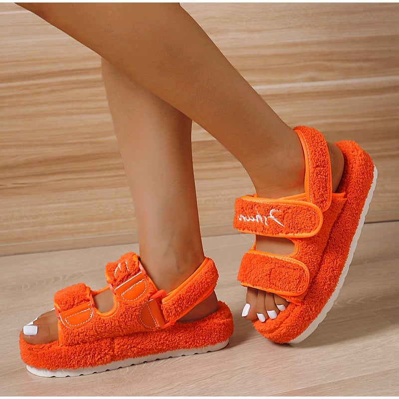 Fashion Soft | Plateau dames klittenband sandalen