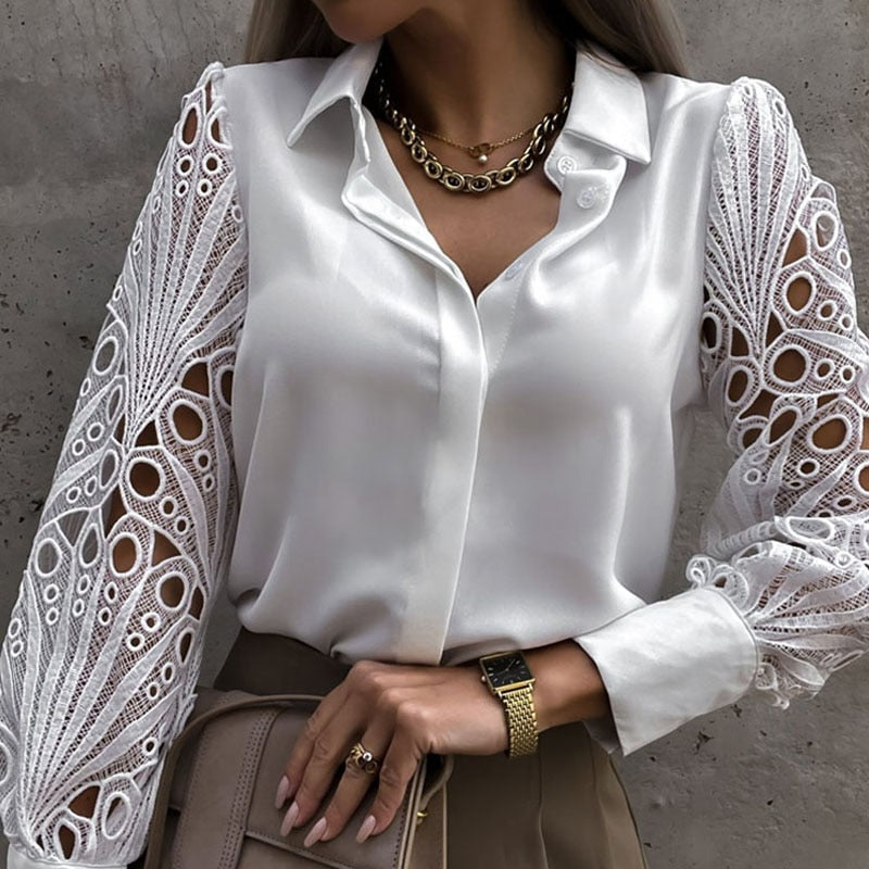 Toscana Vintage Blouse | Luxe overhemd blouse dames