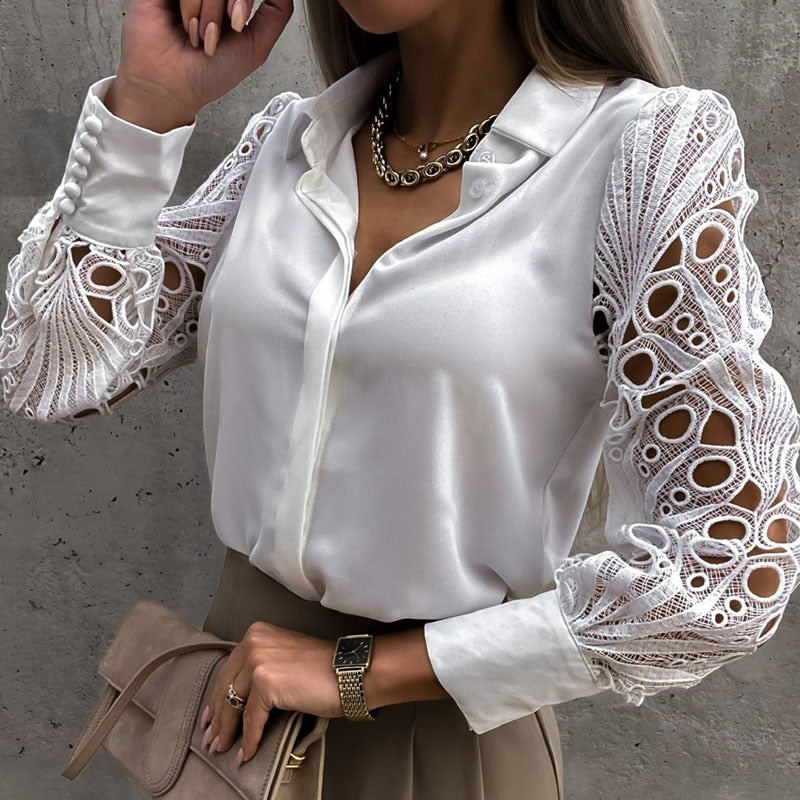 Toscana Vintage Blouse | Luxe overhemd blouse dames