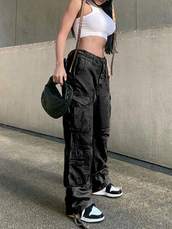 Nika Cargo Broek | Trendy High-Waisted Vrouwenbroek in Streetwear Look